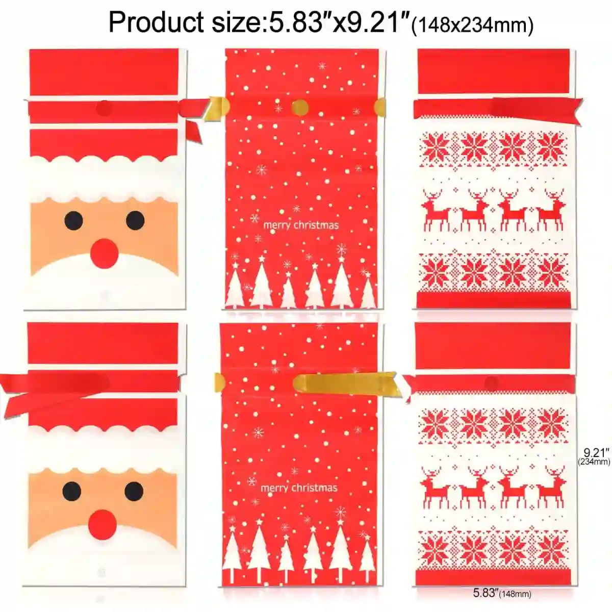 Set 30 Sacchetti Per Festa Di Natale, Richiudibili Con Nastrino 2 Set 30 Sacchetti Per Festa Di Natale, Richiudibili Con Nastrino - immagine 2