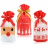 Set 30 Sacchetti Per Festa Di Natale, Richiudibili Con Nastrino