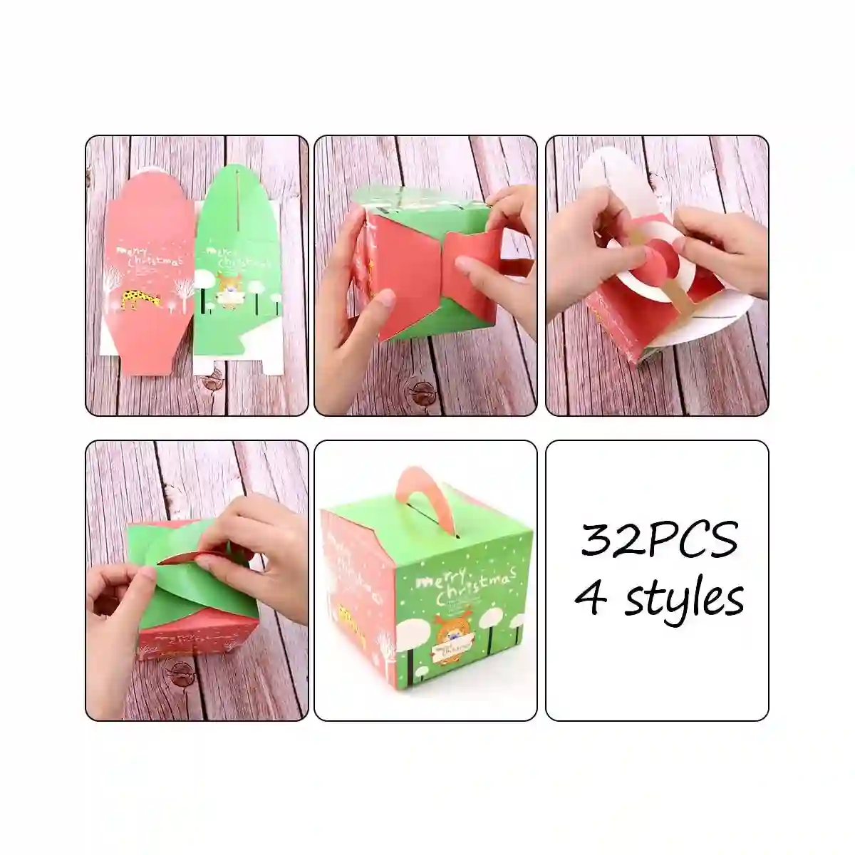 Set 32 Scatole Di Natale Per I Regali, 4 Stili Diversi 3 Set 32 Scatole Di Natale Per I Regali, 4 Stili Diversi - immagine 3