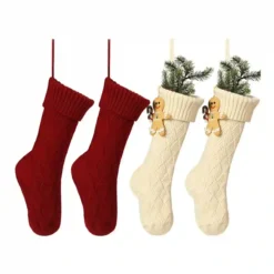 Set 4 Calze Per La Befana In Maglia, Idea Per Natale