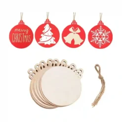 Set 40 Decorazioni Pendenti In Legno Natalizi, Per L'albero Di Natale
