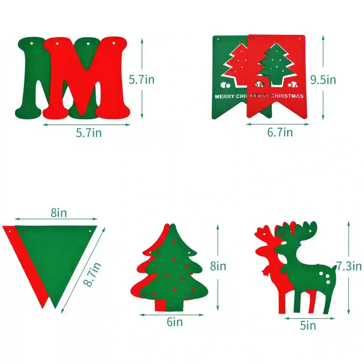 ❄ Set 5 Banner Natalizio, Striscione Buon Natale 2 ❄ Set 5 Banner Natalizio, Striscione Buon Natale - immagine 2