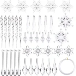 Set 85 Decorazioni Natalizie Linea Cristallo Per Alberi Di Natale