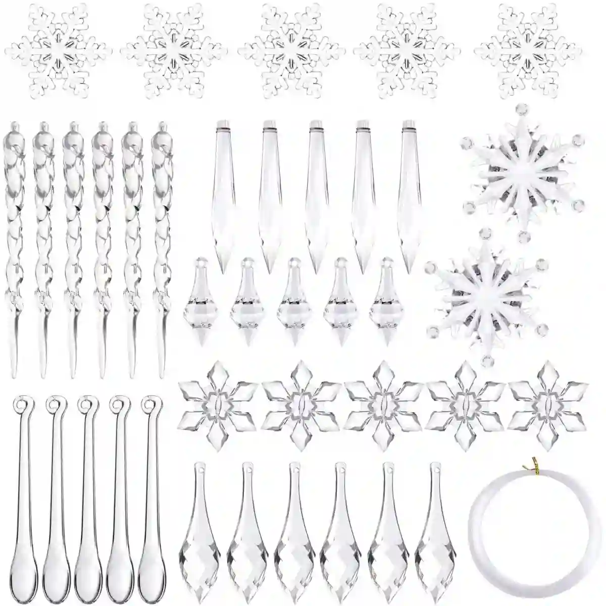 Set 85 Decorazioni Natalizie Linea Cristallo Per Alberi Di Natale 1 Set 85 Decorazioni Natalizie Linea Cristallo Per Alberi Di Natale