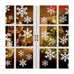 Set Con 108 Adesivi Di Natale, Fiocchi Di Neve, Vetrofania Removibile