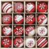Set Con 16 Palle Di Natale Grafiche Varie, Da 8 Cm, Conf. Regalo