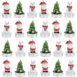Set Con 24 Candele Natalizie A Forma Di Babbo Natale E Albero, Piccoli Pensieri
