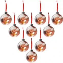 Set Da 10 Palla Di Natale Con Foto, Personalizzabili