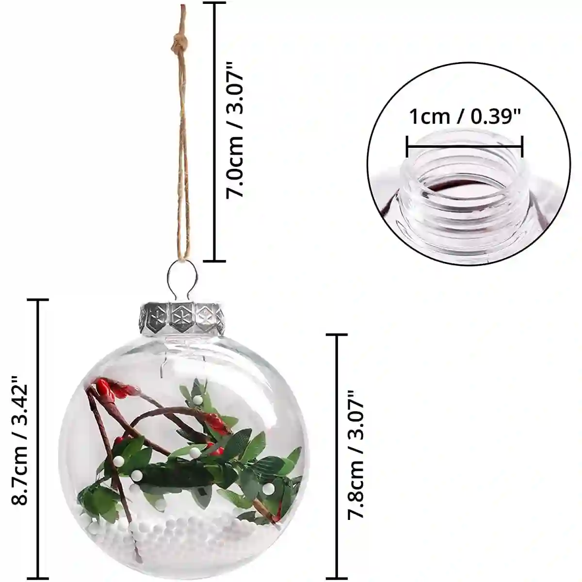 Set Da 10 Palle Di Natale Stile Vintage, Da 7,8 Cm, Per L'albero 2 Set Da 10 Palle Di Natale Stile Vintage, Da 7,8 Cm, Per L'albero - immagine 2