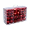 Set Da 100 Palline Di Natale Rosse Opache, Lucide E Glitter
