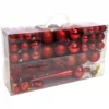 Set Da 105 Palline Di Natale Rosse, 3 Misure, Lucide E Opache
