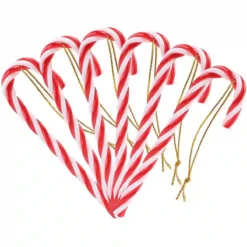 Set Da 12 Candy Cane In Plastica Per Albero Di Natale