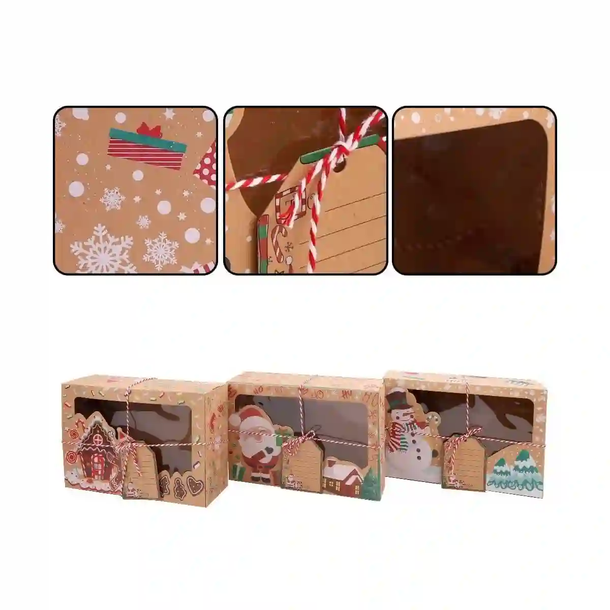 Set Da 12 Scatole Per Reali Di Natale, In Cartoncino 2 Set Da 12 Scatole Per Reali Di Natale, In Cartoncino - immagine 2