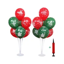 Set Da 20 Palloncini Di Natale Con Stand, Struttura A Fontana