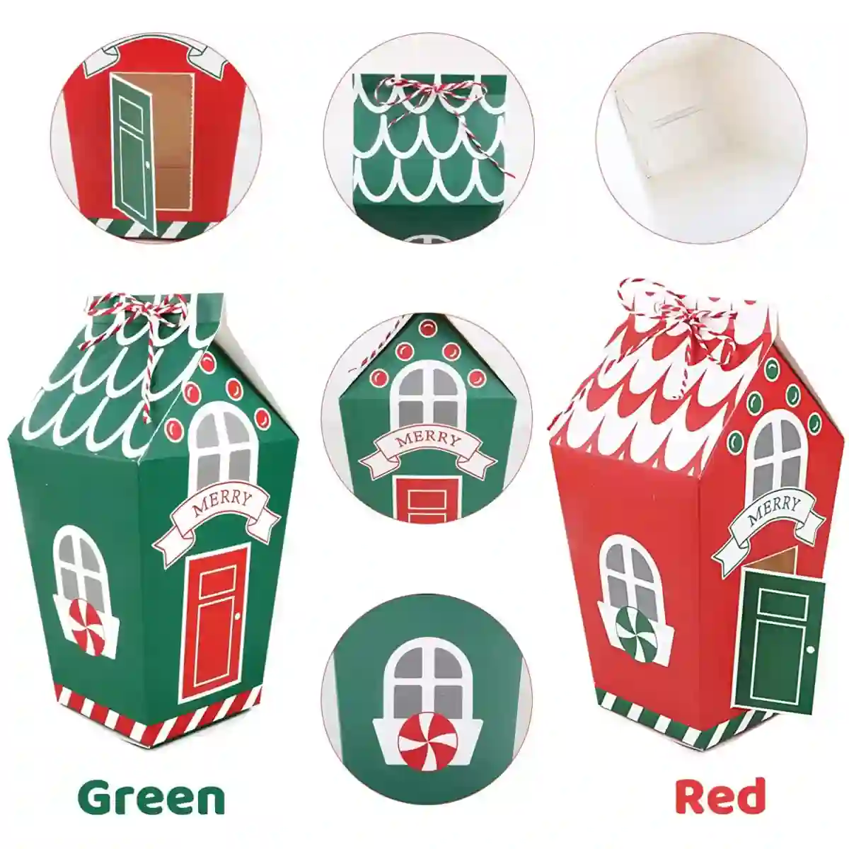 Bellissimo Set Da 24 Scatole Regalo Natale A Forma Di Casetta, Rosse E Verdi 3 Bellissimo Set Da 24 Scatole Regalo Natale A Forma Di Casetta, Rosse E Verdi - immagine 3