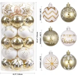 Set Da 30 Palline Di Natale 6 Cm, Eleganti, Oro E Bianche -Offerte Playmobil || Villeroy & Boch || Ravensburger Negozio set da 30 palline di natale 6 cm eleganti 3