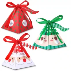 Set Da 30 Scatole Per Caramelle Di Natale, Forma Piramidale, Per Regali