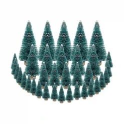Set Da 35 Mini Alberi Di Natale Innevati, Per Presepe