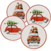 Set Da 4 Piatti Per Natale, Per Biscotti, Dolci, In Plastica Resistente