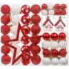 Set Da 60 Palline Di Natale, 3-5 Cm Tradizionali Rosse E Bianche