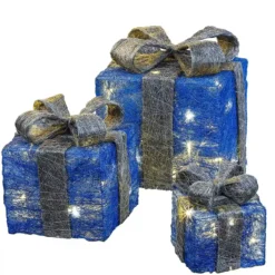 Set Da Scatole Con 3 Luci A LED Decorative Per Regali Di Natale