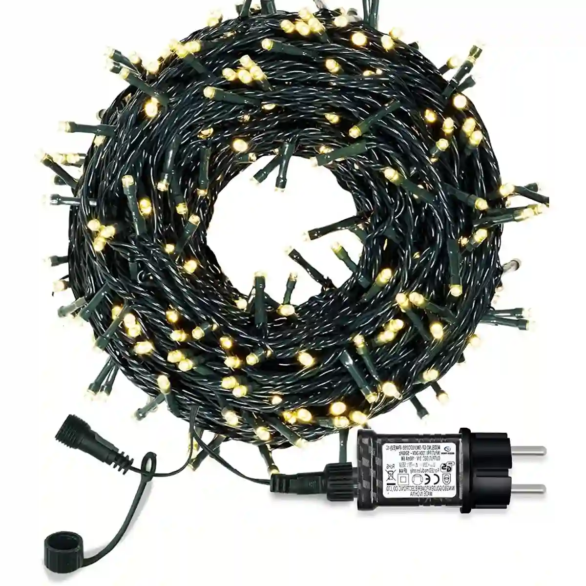 Set Luci Per Albero Di Natale, , Da 30mt E 300 LED, Luci Bianche 4 Set Luci Per Albero Di Natale, , Da 30mt E 300 LED, Luci Bianche - immagine 4