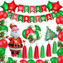 ❤ Set Palloncini E Decorazioni Natale, 47 Pezzi