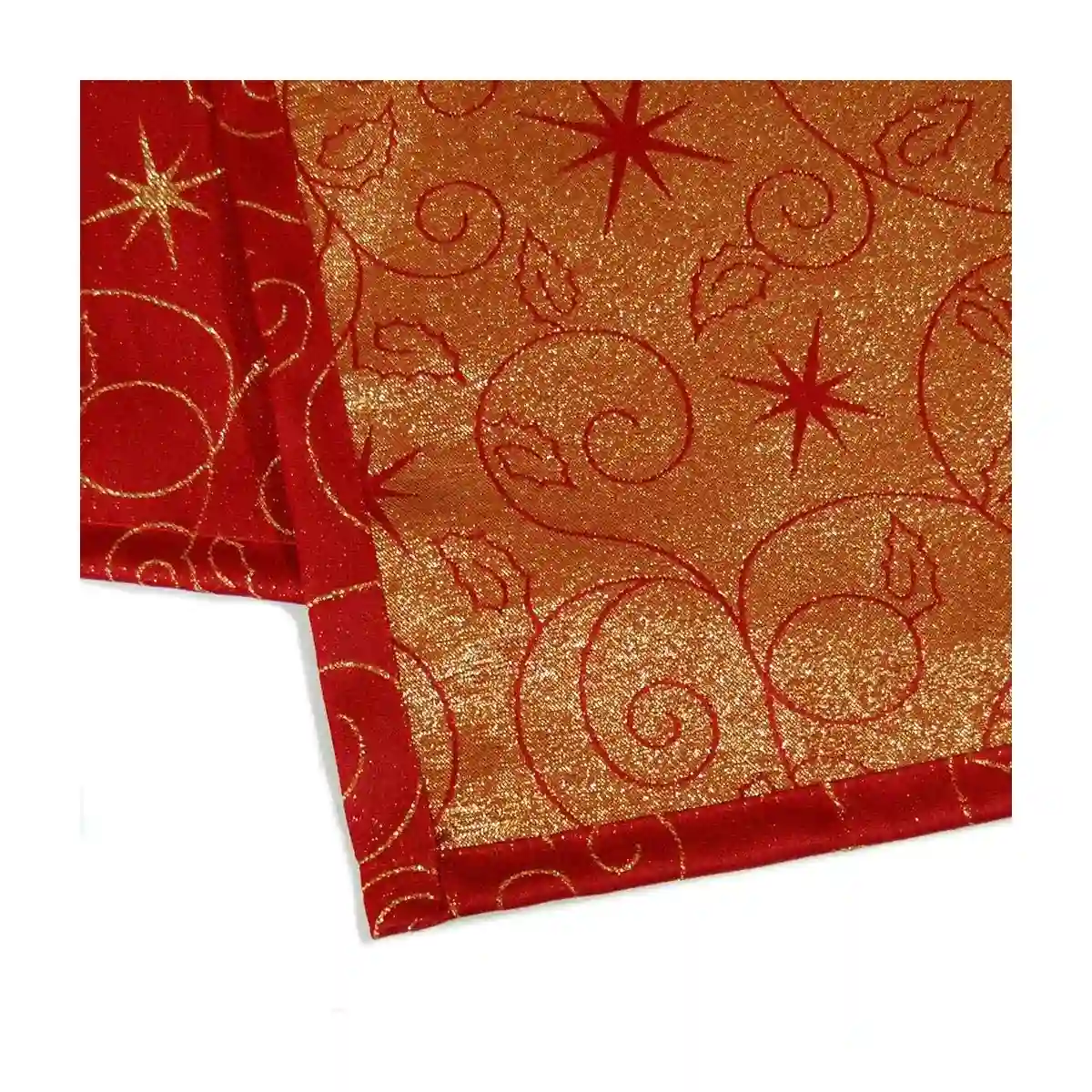 Tovaglia Con Stelle Di Natale - Christmas Star Red In Cotone 2 Tovaglia Con Stelle Di Natale - Christmas Star Red In Cotone - immagine 2