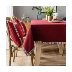 Tovaglia Rossa Con Bordo Ricamato E Colorato, Per Natale -Offerte Playmobil || Villeroy & Boch || Ravensburger Negozio tovaglia rossa con bordo ricamato 2