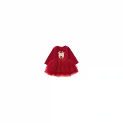 Vestito Tutu E Maglia Con Renna Di Natale, Per Bambini, Colore Rosso