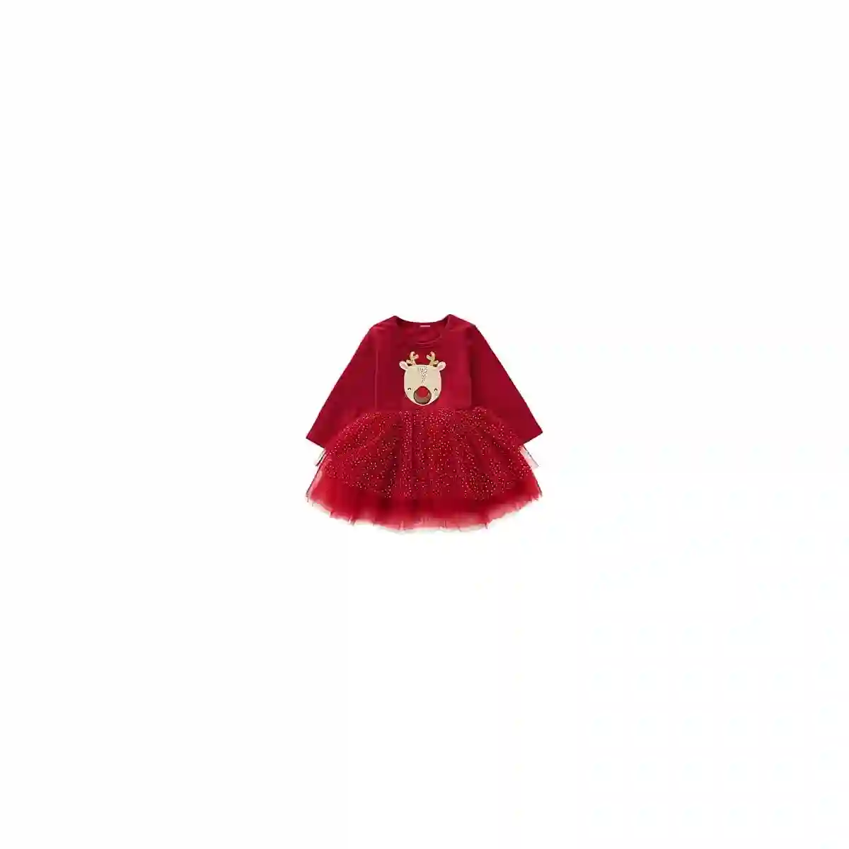 Vestito Tutu E Maglia Con Renna Di Natale, Per Bambini, Colore Rosso 1 Vestito Tutu E Maglia Con Renna Di Natale, Per Bambini, Colore Rosso