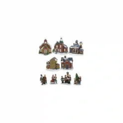 Modellino Villaggio Di Natale Con Illuminazione, Per Presepe O Decorazioni